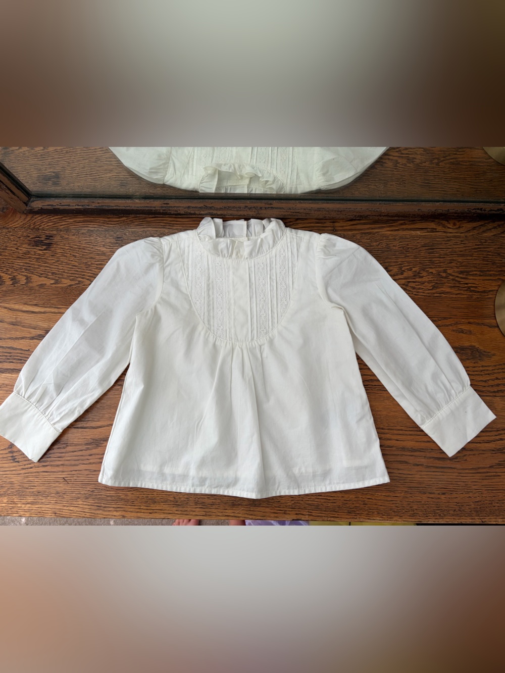 Janie and Jack White Ruffled Collar Pintuck Blouse